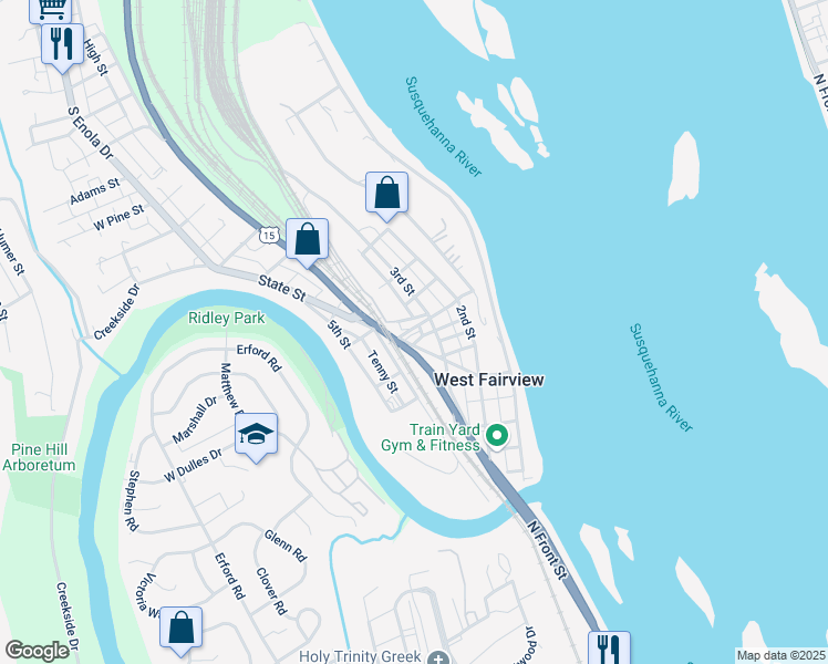 map of restaurants, bars, coffee shops, grocery stores, and more near 331 State Street in Enola