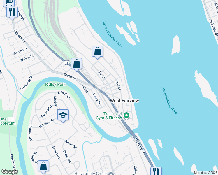 map of restaurants, bars, coffee shops, grocery stores, and more near 1326 3rd Street in Enola