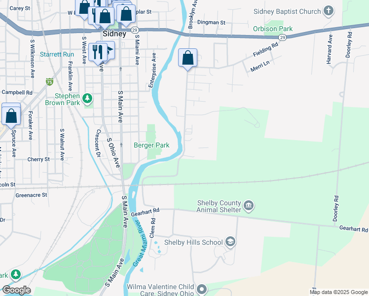 map of restaurants, bars, coffee shops, grocery stores, and more near 804 Brooklyn Avenue in Sidney