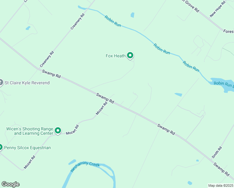 map of restaurants, bars, coffee shops, grocery stores, and more near 1293 Swamp Road in Furlong