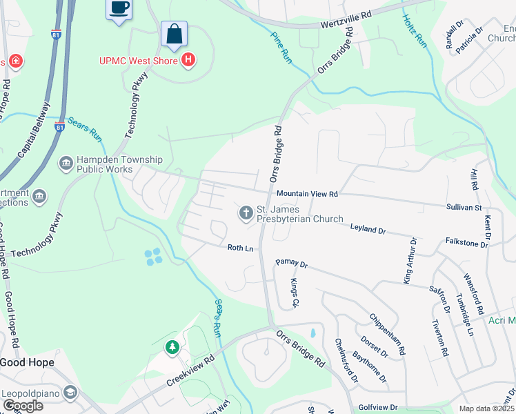 map of restaurants, bars, coffee shops, grocery stores, and more near 4106 Orrs Town Court in Mechanicsburg