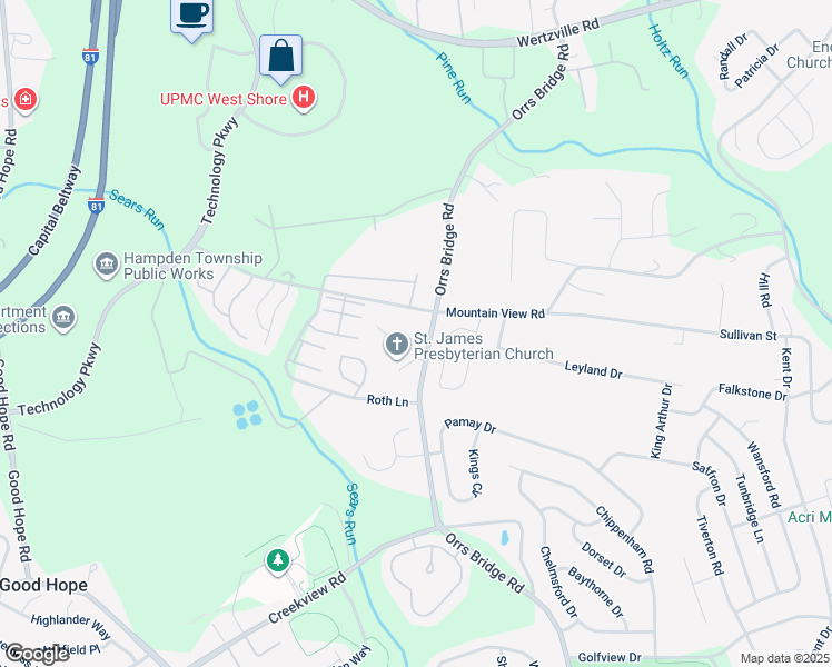 map of restaurants, bars, coffee shops, grocery stores, and more near 4106 Orrs Town Court in Mechanicsburg
