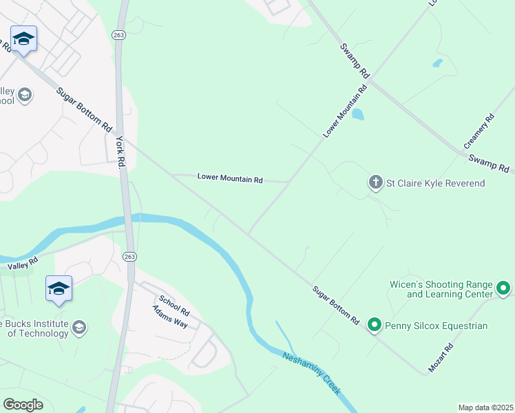 map of restaurants, bars, coffee shops, grocery stores, and more near 3046 Lower Mountain Road in Furlong