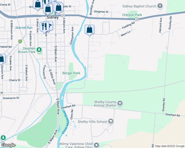 map of restaurants, bars, coffee shops, grocery stores, and more near 804 Brooklyn Avenue in Sidney