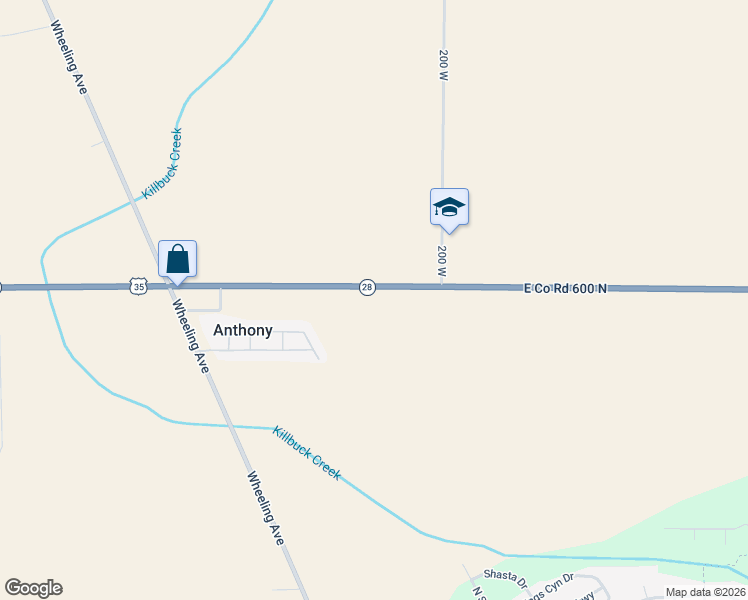 map of restaurants, bars, coffee shops, grocery stores, and more near 3501 Indiana 28 in Muncie