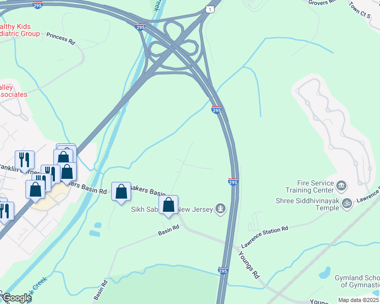 map of restaurants, bars, coffee shops, grocery stores, and more near 8 Shinney Lane in Trenton