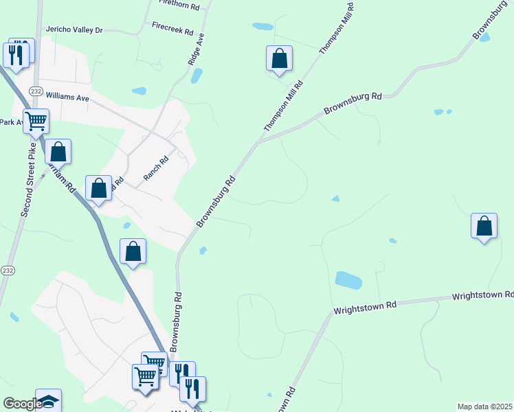 map of restaurants, bars, coffee shops, grocery stores, and more near 309 Matthews Lane in Newtown