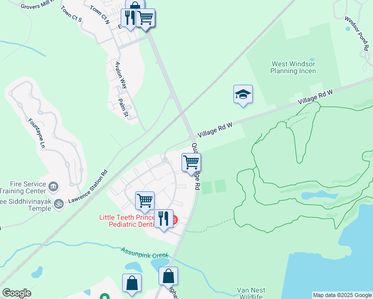 map of restaurants, bars, coffee shops, grocery stores, and more near 4056 Quakerbridge Road in Lawrence Township