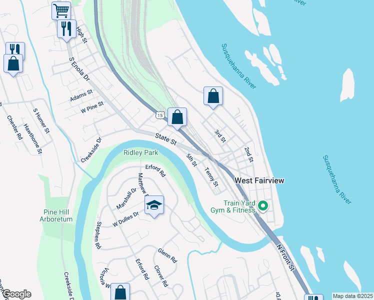 map of restaurants, bars, coffee shops, grocery stores, and more near 442 State Street in Enola
