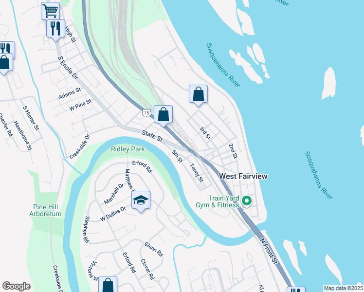 map of restaurants, bars, coffee shops, grocery stores, and more near 425 State Street in Enola