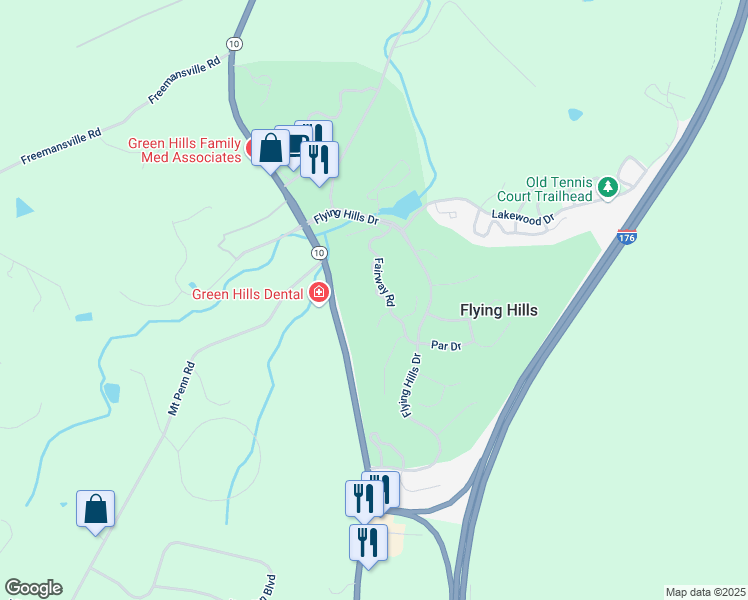 map of restaurants, bars, coffee shops, grocery stores, and more near 70 Wedge Lane in Reading