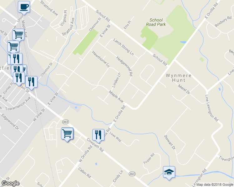 map of restaurants, bars, coffee shops, grocery stores, and more near 2202 Hedgewood Road in Hatfield
