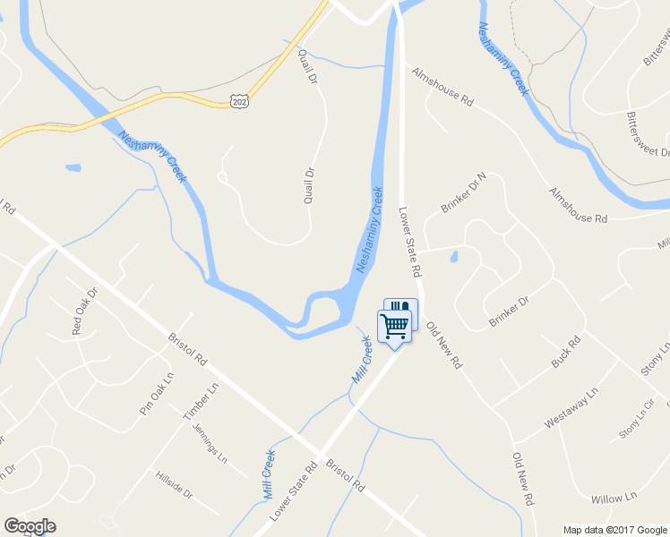 map of restaurants, bars, coffee shops, grocery stores, and more near 11 Quail Drive in Doylestown