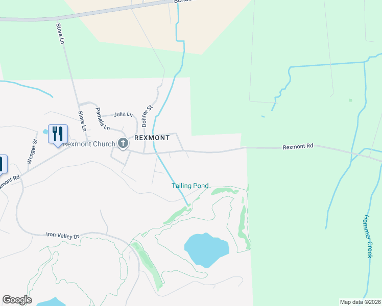 map of restaurants, bars, coffee shops, grocery stores, and more near 368 Rexmont Road in Lebanon