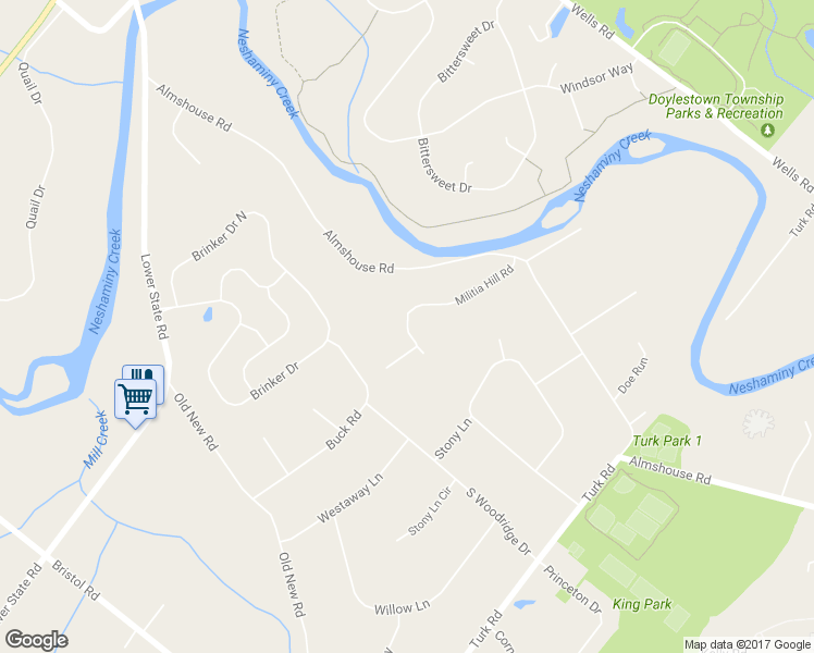 map of restaurants, bars, coffee shops, grocery stores, and more near 67 Militia Hill Road in Warrington