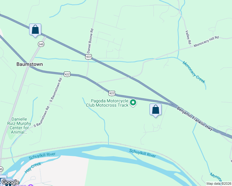 map of restaurants, bars, coffee shops, grocery stores, and more near 27 Benjamin Franklin Highway in Birdsboro