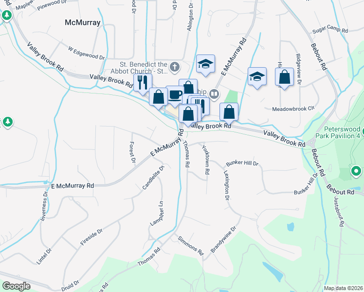 map of restaurants, bars, coffee shops, grocery stores, and more near in McMurray