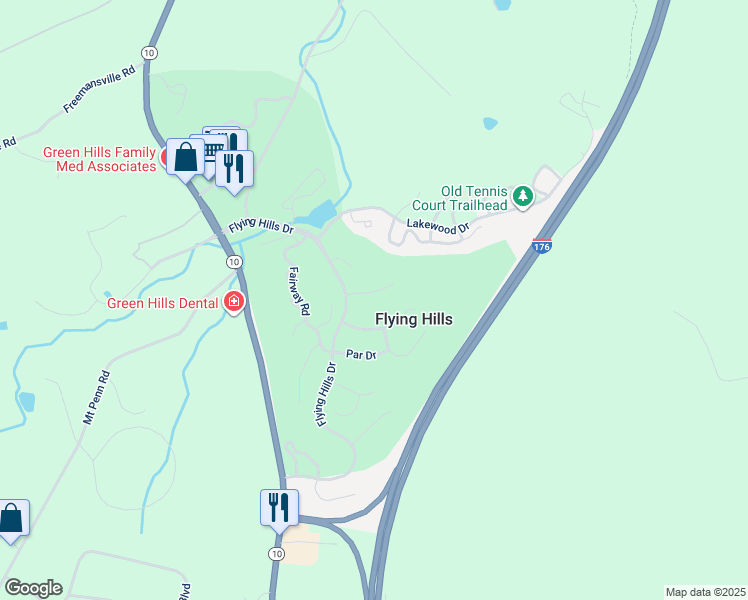map of restaurants, bars, coffee shops, grocery stores, and more near 13 Iron Circle in Reading