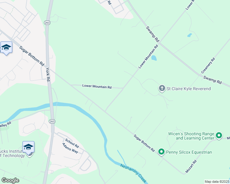 map of restaurants, bars, coffee shops, grocery stores, and more near 1818 Lower Mountain Road in Furlong