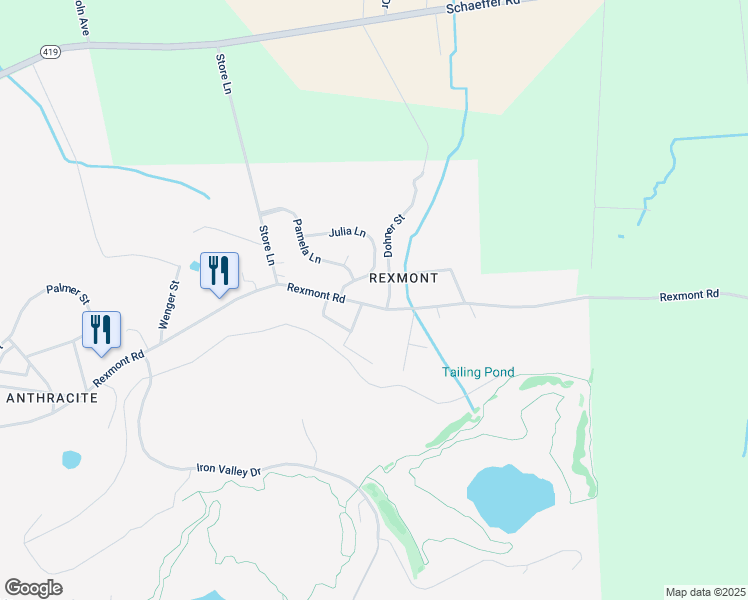 map of restaurants, bars, coffee shops, grocery stores, and more near 333 Rexmont Road in Lebanon
