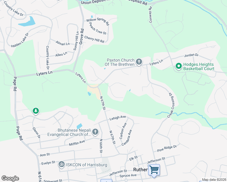 map of restaurants, bars, coffee shops, grocery stores, and more near 6305 Maiden Creek Drive in Harrisburg