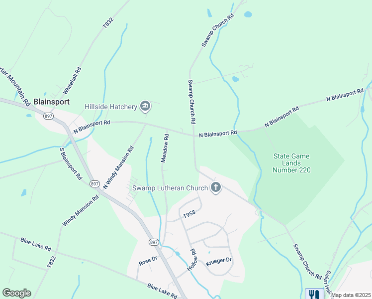 map of restaurants, bars, coffee shops, grocery stores, and more near 390 Swamp Church Road in Reinholds