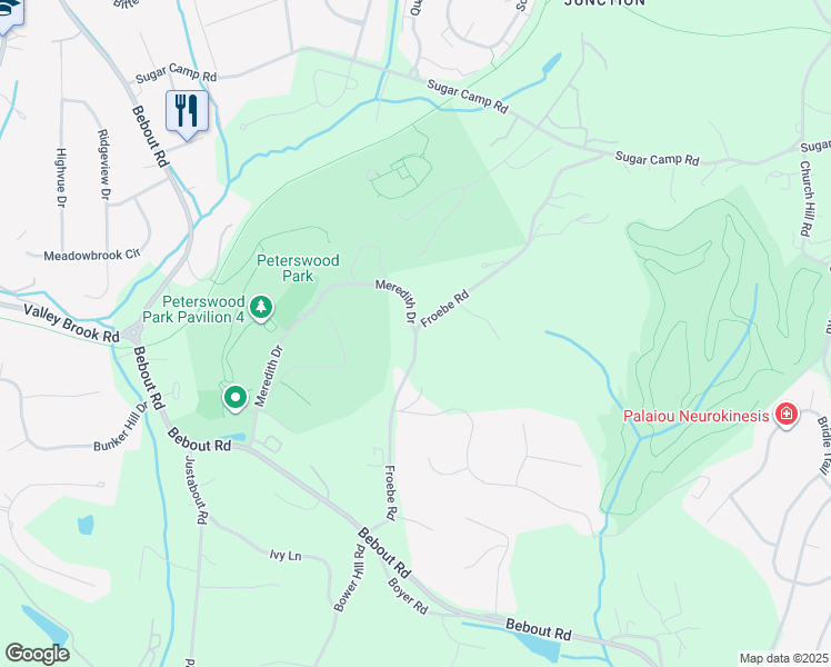 map of restaurants, bars, coffee shops, grocery stores, and more near 168 Froebe Road in Venetia