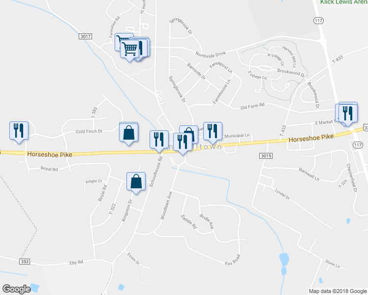 map of restaurants, bars, coffee shops, grocery stores, and more near 0 Palmyra Road in Palmyra