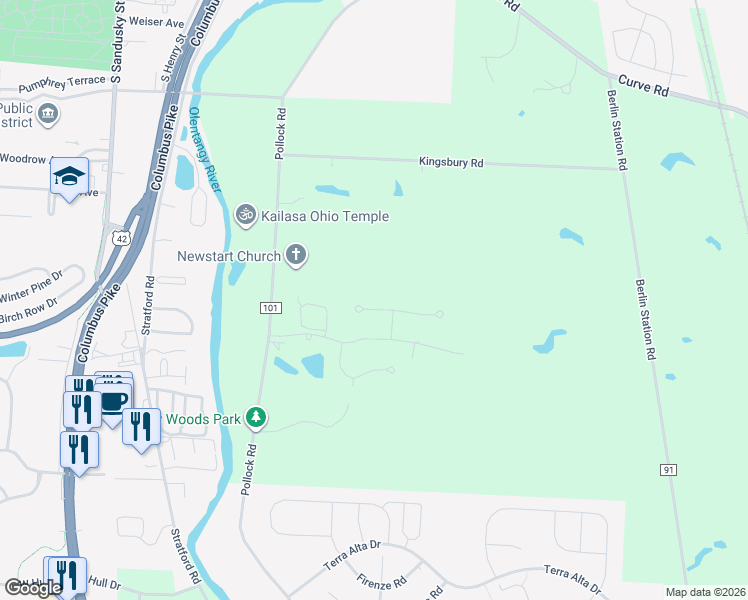 map of restaurants, bars, coffee shops, grocery stores, and more near 519 Church View Court in Delaware