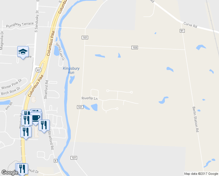 map of restaurants, bars, coffee shops, grocery stores, and more near 519 Church View Court in Delaware