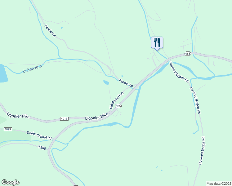 map of restaurants, bars, coffee shops, grocery stores, and more near 142 Anderson Lane in Johnstown