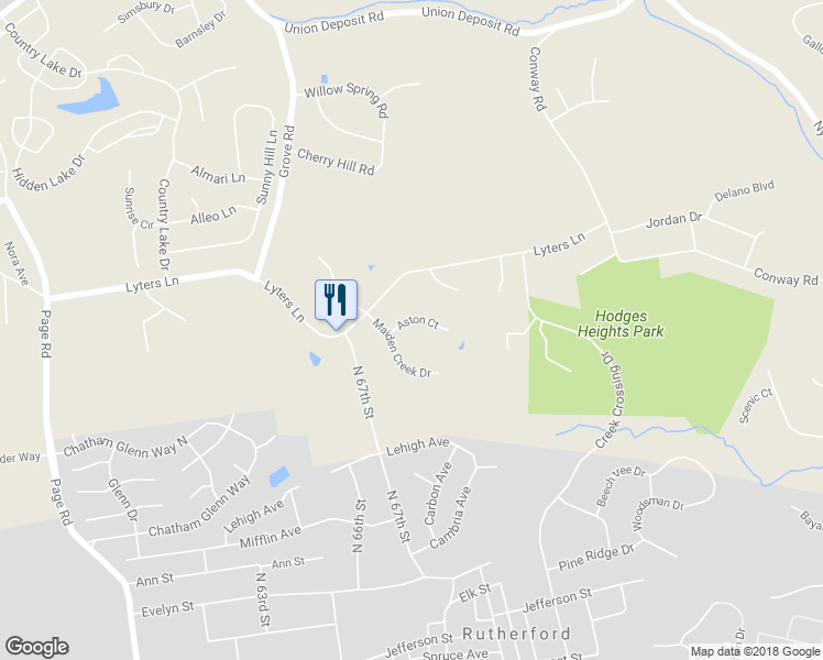 map of restaurants, bars, coffee shops, grocery stores, and more near 6304 Aston Court in Harrisburg