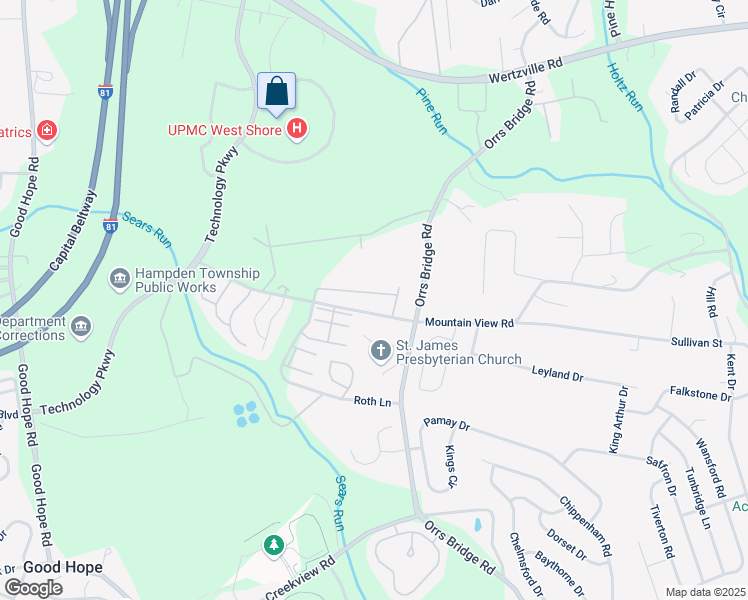 map of restaurants, bars, coffee shops, grocery stores, and more near 4139 Kittatinny Drive in Mechanicsburg