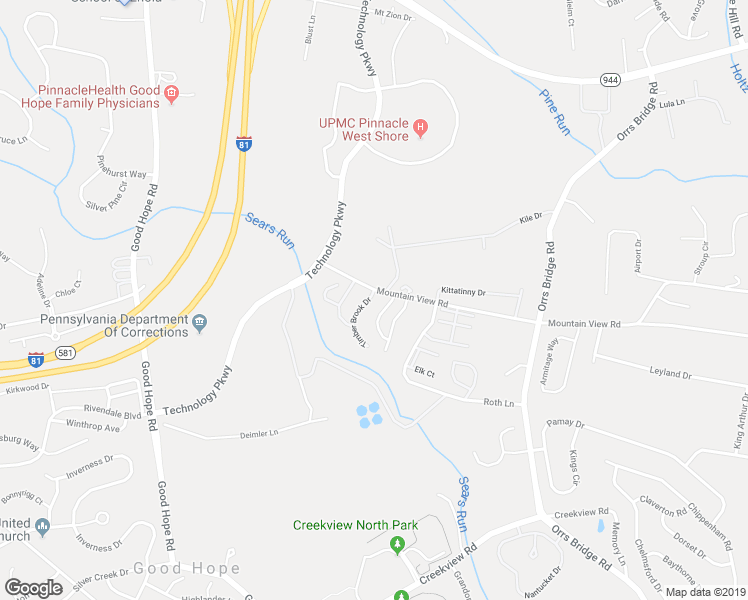 map of restaurants, bars, coffee shops, grocery stores, and more near 1486 Timber Brook Drive in Mechanicsburg
