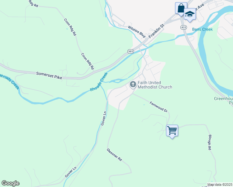 map of restaurants, bars, coffee shops, grocery stores, and more near 147 School St in Johnstown