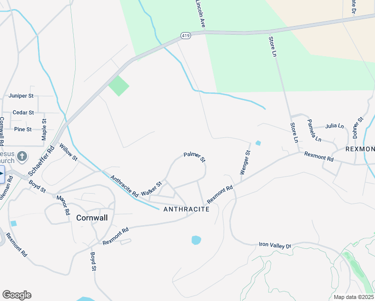 map of restaurants, bars, coffee shops, grocery stores, and more near 31 Palmer Street in Lebanon