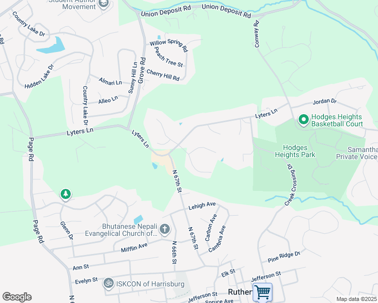 map of restaurants, bars, coffee shops, grocery stores, and more near 6307 Aston Court in Harrisburg