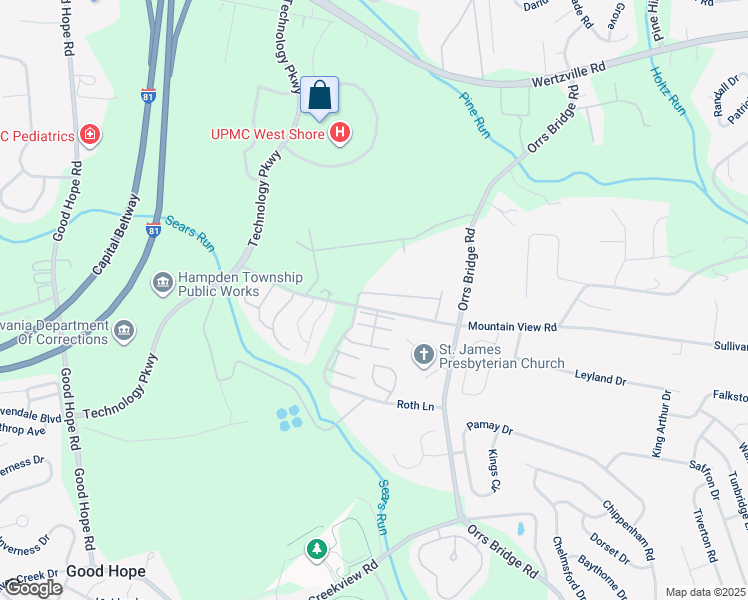 map of restaurants, bars, coffee shops, grocery stores, and more near 4185 Kittatinny Drive in Mechanicsburg