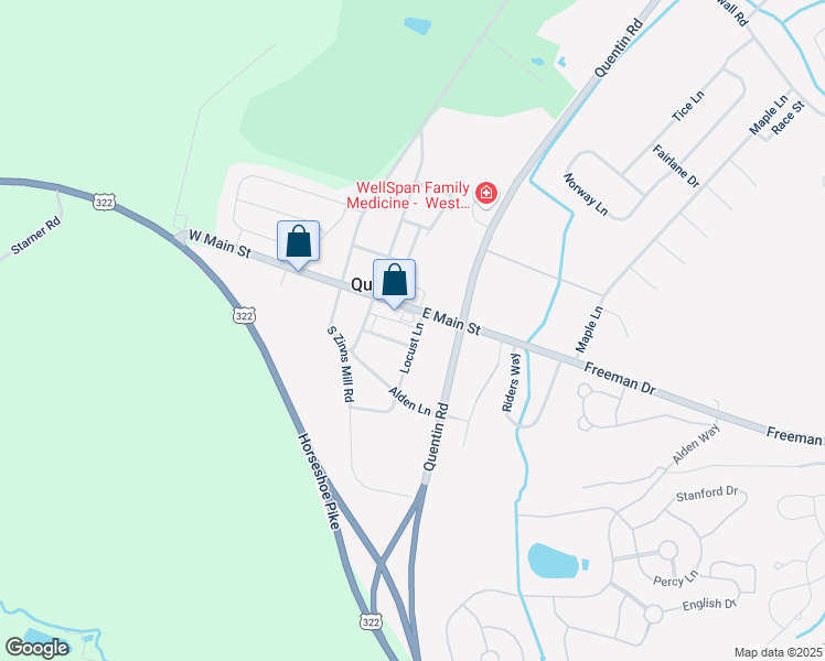 map of restaurants, bars, coffee shops, grocery stores, and more near 11 Locust Lane in Lebanon