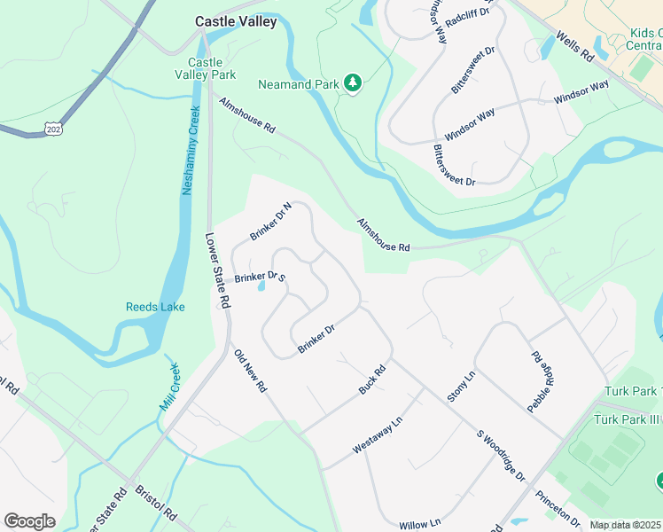 map of restaurants, bars, coffee shops, grocery stores, and more near 38 Brinker Drive in Doylestown