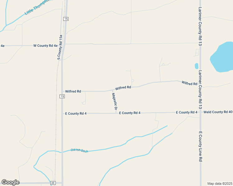 map of restaurants, bars, coffee shops, grocery stores, and more near 1528 Majestic Drive in Berthoud