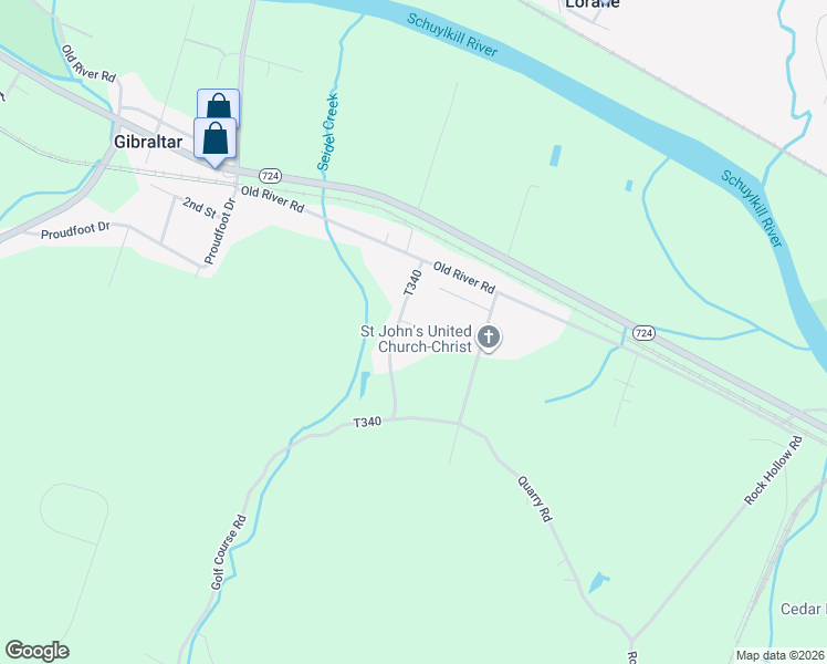 map of restaurants, bars, coffee shops, grocery stores, and more near 2715 Golf Course Road in Birdsboro