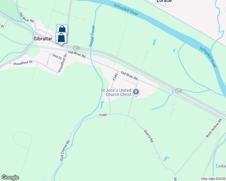 map of restaurants, bars, coffee shops, grocery stores, and more near 2715 Golf Course Road in Birdsboro