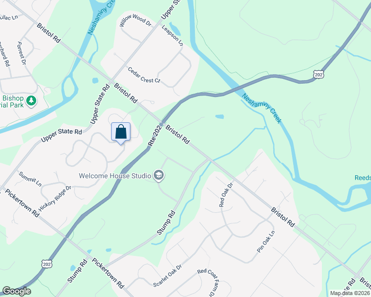 map of restaurants, bars, coffee shops, grocery stores, and more near 1302 Stump Road in Chalfont