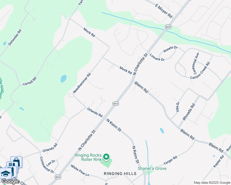map of restaurants, bars, coffee shops, grocery stores, and more near 2103 North Charlotte Street in Pottstown