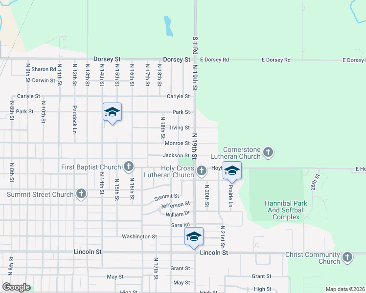 map of restaurants, bars, coffee shops, grocery stores, and more near 1314 North 19th Street in Beatrice