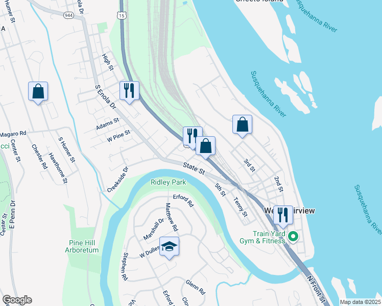 map of restaurants, bars, coffee shops, grocery stores, and more near 409 Fairview Avenue in Enola