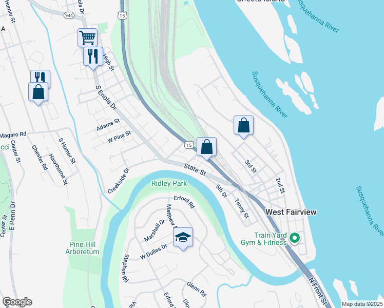 map of restaurants, bars, coffee shops, grocery stores, and more near 409 Fairview Avenue in Enola