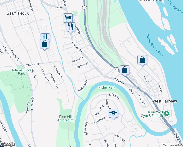 map of restaurants, bars, coffee shops, grocery stores, and more near 319 Briar Ridge Circle in Enola