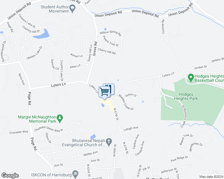 map of restaurants, bars, coffee shops, grocery stores, and more near 6297 Harvest Field Lane in Harrisburg